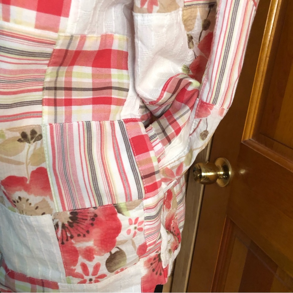 Quilted patchwork shacket w/ 3/4 length sleeves K… - image 15